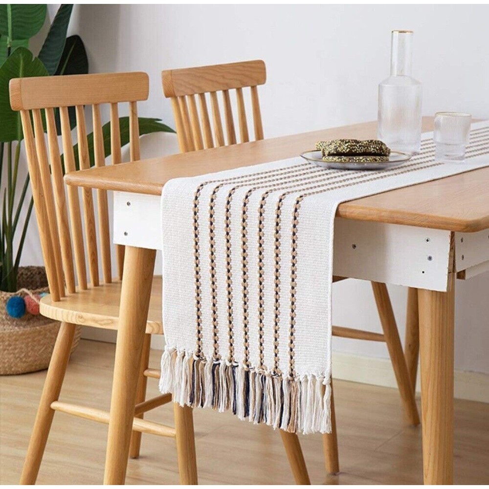Farmhouse Table Runner Rustic Style Kitchen Deco 71x13 Crochet - Picture 3 of 11